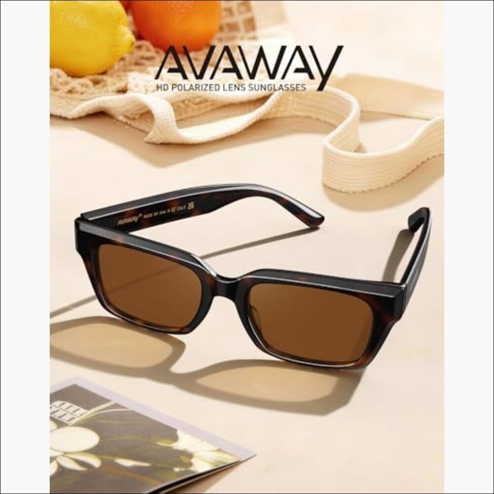 Polarized Chunky Rectangle Sunglasses, Italian Ha… - image 4